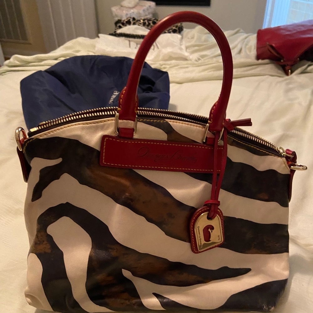 Zebra leather handbag Dooney and Bourke